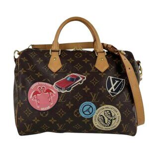 Louis Vuitton Limited Edition World Tour Speedy Bandouliere Bag